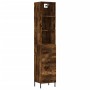Aparador de madera contrachapada roble ahumado 34,5x34x180 cm de , Aparadores - Ref: Foro24-3189714, Precio: 106,48 €, Descue...