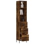 Aparador de madera contrachapada roble ahumado 34,5x34x180 cm de , Aparadores - Ref: Foro24-3189714, Precio: 106,48 €, Descue...