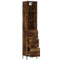 Aparador de madera contrachapada roble ahumado 34,5x34x180 cm de , Aparadores - Ref: Foro24-3189714, Precio: 106,48 €, Descue...