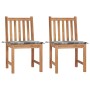Sillas de jardín 2 unidades madera maciza de teca con cojines de , Sillas de jardín - Ref: Foro24-3062930, Precio: 235,71 €, ...