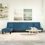 Sofá cama en forma de L terciopelo azul 255x140x70 cm de , Sofás - Ref: Foro24-3157250, Precio: 378,10 €, Descuento: %