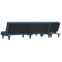 Sofá cama en forma de L terciopelo azul 255x140x70 cm de , Sofás - Ref: Foro24-3157250, Precio: 378,10 €, Descuento: %