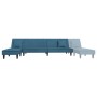 Sofá cama en forma de L terciopelo azul 255x140x70 cm de , Sofás - Ref: Foro24-3157250, Precio: 378,10 €, Descuento: %