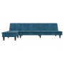 Sofá cama en forma de L terciopelo azul 255x140x70 cm de , Sofás - Ref: Foro24-3157259, Precio: 411,21 €, Descuento: %