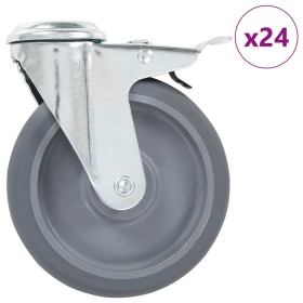 Ruedas giratorias con agujero pasador 24 unidades 125 mm de , Manipulación de materiales - Ref: Foro24-277879, Precio: 175,55...