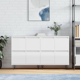 Aparadores 2 uds madera contrachapada blanco brillo de , Aparadores - Ref: Foro24-3190175, Precio: 144,84 €, Descuento: %