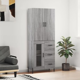 Aparador alto madera contrachapada gris sonoma 69,5x34x180 cm de , Aparadores - Ref: Foro24-3195969, Precio: 177,00 €, Descue...