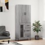 Aparador alto madera contrachapada gris sonoma 69,5x34x180 cm de , Aparadores - Ref: Foro24-3195969, Precio: 177,00 €, Descue...