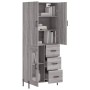 Aparador alto madera contrachapada gris sonoma 69,5x34x180 cm de , Aparadores - Ref: Foro24-3195969, Precio: 177,00 €, Descue...