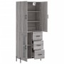 Aparador alto madera contrachapada gris sonoma 69,5x34x180 cm de , Aparadores - Ref: Foro24-3195969, Precio: 177,00 €, Descue...