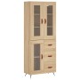 Aparador alto madera contrachapada color roble 69,5x34x180 cm de , Aparadores - Ref: Foro24-3198572, Precio: 171,78 €, Descue...