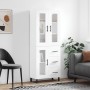 Aparador alto madera contrachapada blanco 69,5x34x180 cm de , Aparadores - Ref: Foro24-3198617, Precio: 193,35 €, Descuento: %