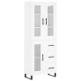 Aparador alto madera contrachapada blanco 69,5x34x180 cm de , Aparadores - Ref: Foro24-3198617, Precio: 193,35 €, Descuento: %