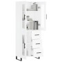 Aparador alto madera contrachapada blanco 69,5x34x180 cm de , Aparadores - Ref: Foro24-3198617, Precio: 193,35 €, Descuento: %