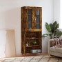 Aparador alto madera contrachapada roble ahumado 69,5x34x180 cm de , Aparadores - Ref: Foro24-3198710, Precio: 135,14 €, Desc...