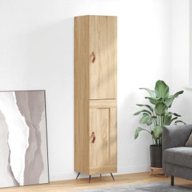 Aparador de madera contrachapada roble Sonoma 34,5x34x180 cm de , Aparadores - Ref: Foro24-3199084, Precio: 108,14 €, Descuen...