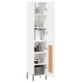 Aparador alto madera contrachapada blanco brillo 34,5x34x180 cm de , Aparadores - Ref: Foro24-3199115, Precio: 114,78 €, Desc...