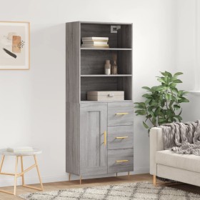Aparador alto madera contrachapada gris sonoma 69,5x34x180 cm de , Aparadores - Ref: Foro24-3190011, Precio: 147,89 €, Descue...