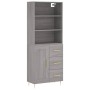 Aparador alto madera contrachapada gris sonoma 69,5x34x180 cm de , Aparadores - Ref: Foro24-3190011, Precio: 147,89 €, Descue...