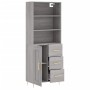 Aparador alto madera contrachapada gris sonoma 69,5x34x180 cm de , Aparadores - Ref: Foro24-3190011, Precio: 147,89 €, Descue...