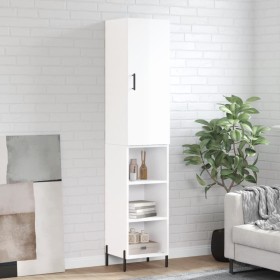 Aparador alto madera contrachapada blanco brillo 34,5x34x180 cm de , Aparadores - Ref: Foro24-3198987, Precio: 101,24 €, Desc...