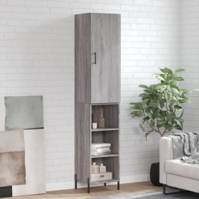 Aparador alto madera contrachapada gris Sonoma 34,5x34x180 cm de , Aparadores - Ref: Foro24-3198991, Precio: 95,00 €, Descuen...