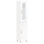 Aparador alto madera contrachapada blanco 34,5x34x180 cm de , Aparadores - Ref: Foro24-3199473, Precio: 101,30 €, Descuento: %