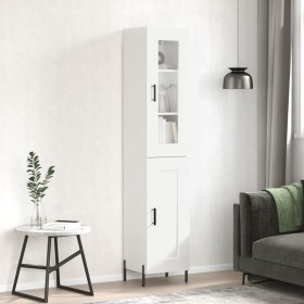 Aparador alto madera contrachapada blanco brillo 34,5x34x180 cm de , Aparadores - Ref: Foro24-3199499, Precio: 118,58 €, Desc...