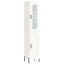 Aparador alto madera contrachapada blanco brillo 34,5x34x180 cm de , Aparadores - Ref: Foro24-3199499, Precio: 118,58 €, Desc...