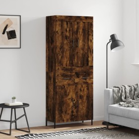 Aparador alto madera contrachapada roble ahumado 69,5x34x180 cm de , Aparadores - Ref: Foro24-3199886, Precio: 160,18 €, Desc...