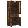 Aparador alto madera contrachapada roble ahumado 69,5x34x180 cm de , Aparadores - Ref: Foro24-3199886, Precio: 160,18 €, Desc...