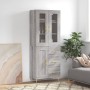 Aparador alto madera contrachapada gris sonoma 69,5x34x180 cm de , Aparadores - Ref: Foro24-3198655, Precio: 177,47 €, Descue...