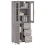 Aparador alto madera contrachapada gris sonoma 69,5x34x180 cm de , Aparadores - Ref: Foro24-3198655, Precio: 177,47 €, Descue...