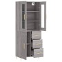 Aparador alto madera contrachapada gris sonoma 69,5x34x180 cm de , Aparadores - Ref: Foro24-3198655, Precio: 177,47 €, Descue...