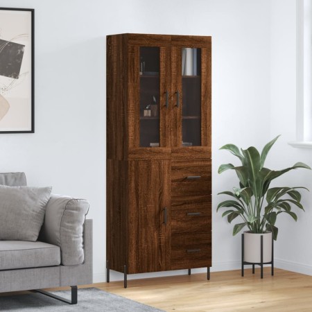 Aparador alto madera contrachapada marrón roble 69,5x34x180 cm de , Aparadores - Ref: Foro24-3198480, Precio: 203,70 €, Descu...