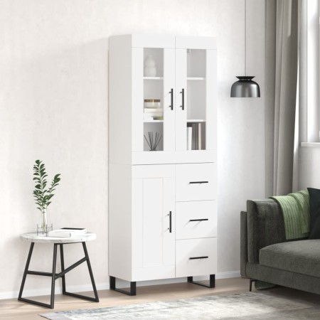Aparador alto madera contrachapada blanco brillo 69,5x34x180 cm de , Aparadores - Ref: Foro24-3198683, Precio: 205,07 €, Desc...