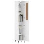 Aparador alto madera contrachapada blanco 34,5x34x180 cm de , Aparadores - Ref: Foro24-3200145, Precio: 106,66 €, Descuento: %