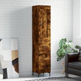 Aparador de madera contrachapada roble ahumado 34,5x34x180 cm de , Aparadores - Ref: Foro24-3200198, Precio: 114,15 €, Descue...