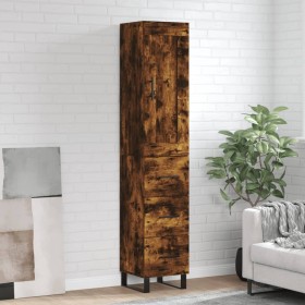 Aparador de madera contrachapada roble ahumado 34,5x34x180 cm de , Aparadores - Ref: Foro24-3200222, Precio: 125,55 €, Descue...