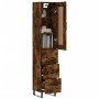 Aparador de madera contrachapada roble ahumado 34,5x34x180 cm de , Aparadores - Ref: Foro24-3200222, Precio: 125,55 €, Descue...