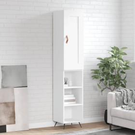 Aparador alto madera contrachapada blanco 34,5x34x180 cm de , Aparadores - Ref: Foro24-3200297, Precio: 95,23 €, Descuento: %