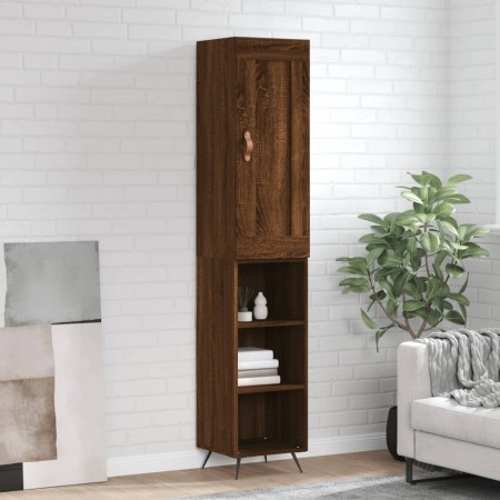Aparador alto madera contrachapada roble marrón 34,5x34x180 cm de , Aparadores - Ref: Foro24-3200304, Precio: 94,04 €, Descue...