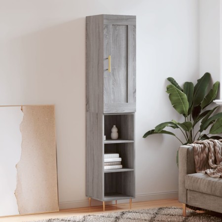 Aparador alto madera contrachapada gris Sonoma 34,5x34x180 cm de , Aparadores - Ref: Foro24-3200319, Precio: 88,25 €, Descuen...
