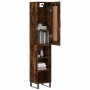 Aparador de madera contrachapada roble ahumado 34,5x34x180 cm de , Aparadores - Ref: Foro24-3200350, Precio: 90,88 €, Descuen...