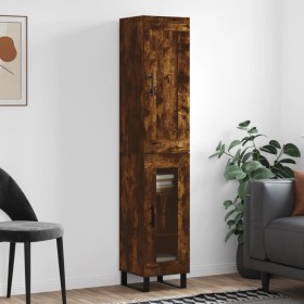 Aparador de madera contrachapada roble ahumado 34,5x34x180 cm de , Aparadores - Ref: Foro24-3200414, Precio: 103,06 €, Descue...