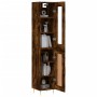 Aparador de madera contrachapada roble ahumado 34,5x34x180 cm de , Aparadores - Ref: Foro24-3199486, Precio: 102,98 €, Descue...