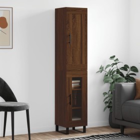 Aparador alto madera contrachapada roble marrón 34,5x34x180 cm de , Aparadores - Ref: Foro24-3200416, Precio: 107,62 €, Descu...