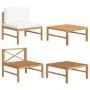 Garden furniture set 2 pieces teak wood and cream cushions by vidaXL, Modular outdoor sofas - Ref: Foro24-316110, Price: 139,...