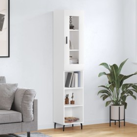 Aparador alto madera contrachapada blanco 34,5x34x180 cm de , Aparadores - Ref: Foro24-3199377, Precio: 94,88 €, Descuento: %