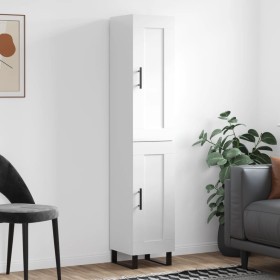 Aparador alto madera contrachapada blanco brillo 34,5x34x180 cm de , Aparadores - Ref: Foro24-3200475, Precio: 116,26 €, Desc...